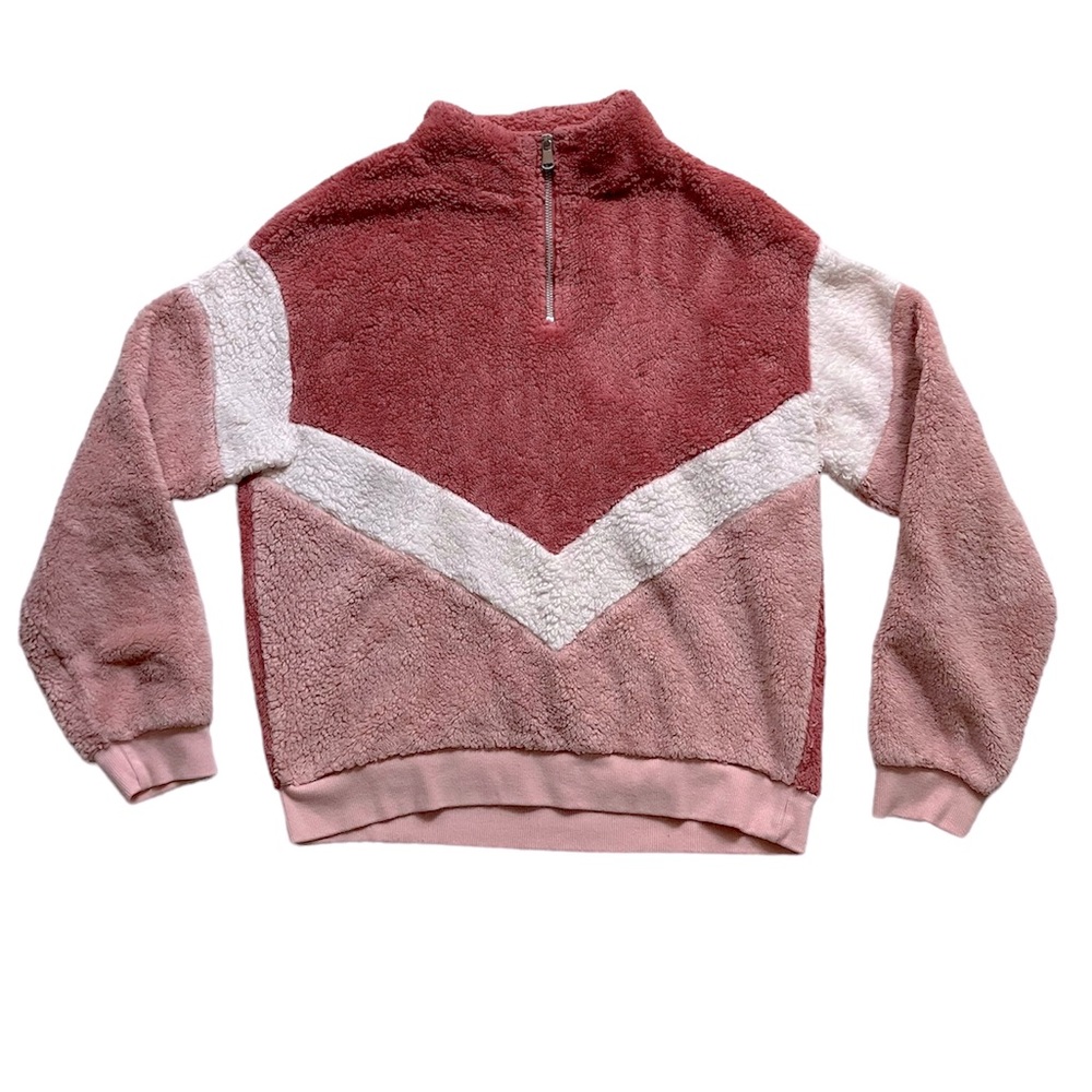 Divided Faux Shearling Sweater Half Zip H&M